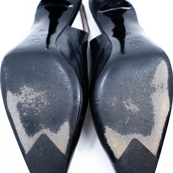 Chanel Leather Sling Back Pumps - Picture 8 of 9